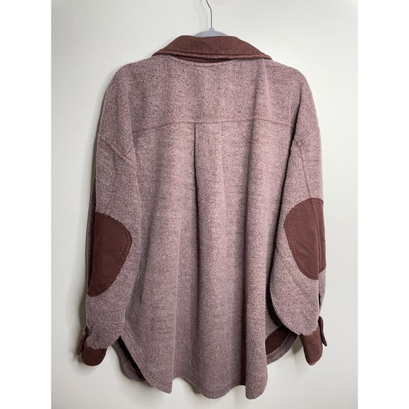 Free People Ruby Oversized Fleece Shirt Jacket Shacket Date Night Cozy Large NEW - Picture 6 of 8
